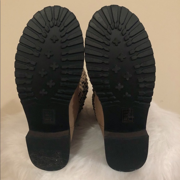 Studded Tan Mid-Calf Boots - Picture 9 of 12